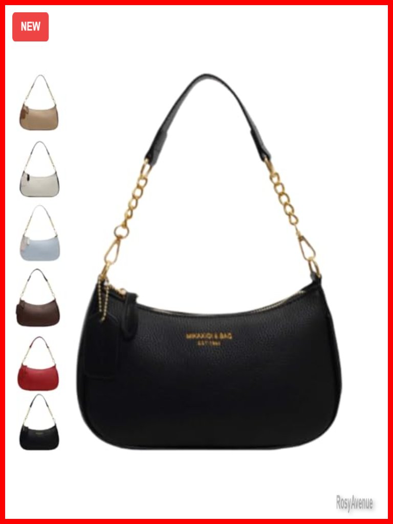 Trendy Crescent Hobo Shoulder Crossbody Purse In Vegan Leather With Gold